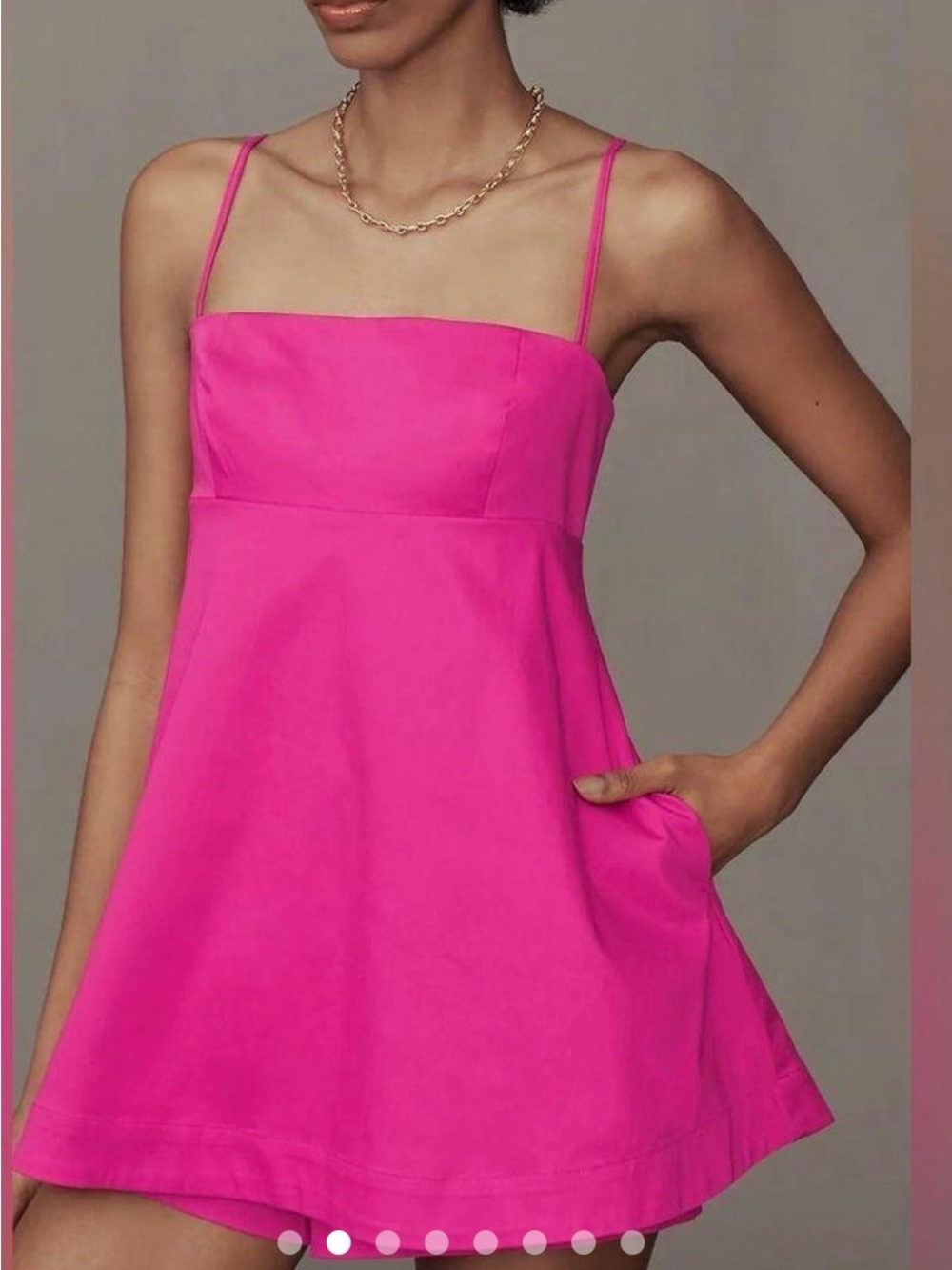 Anthropologie Hot Pink Mini A-Line Dress/Romper Shorts Size 6 NWT